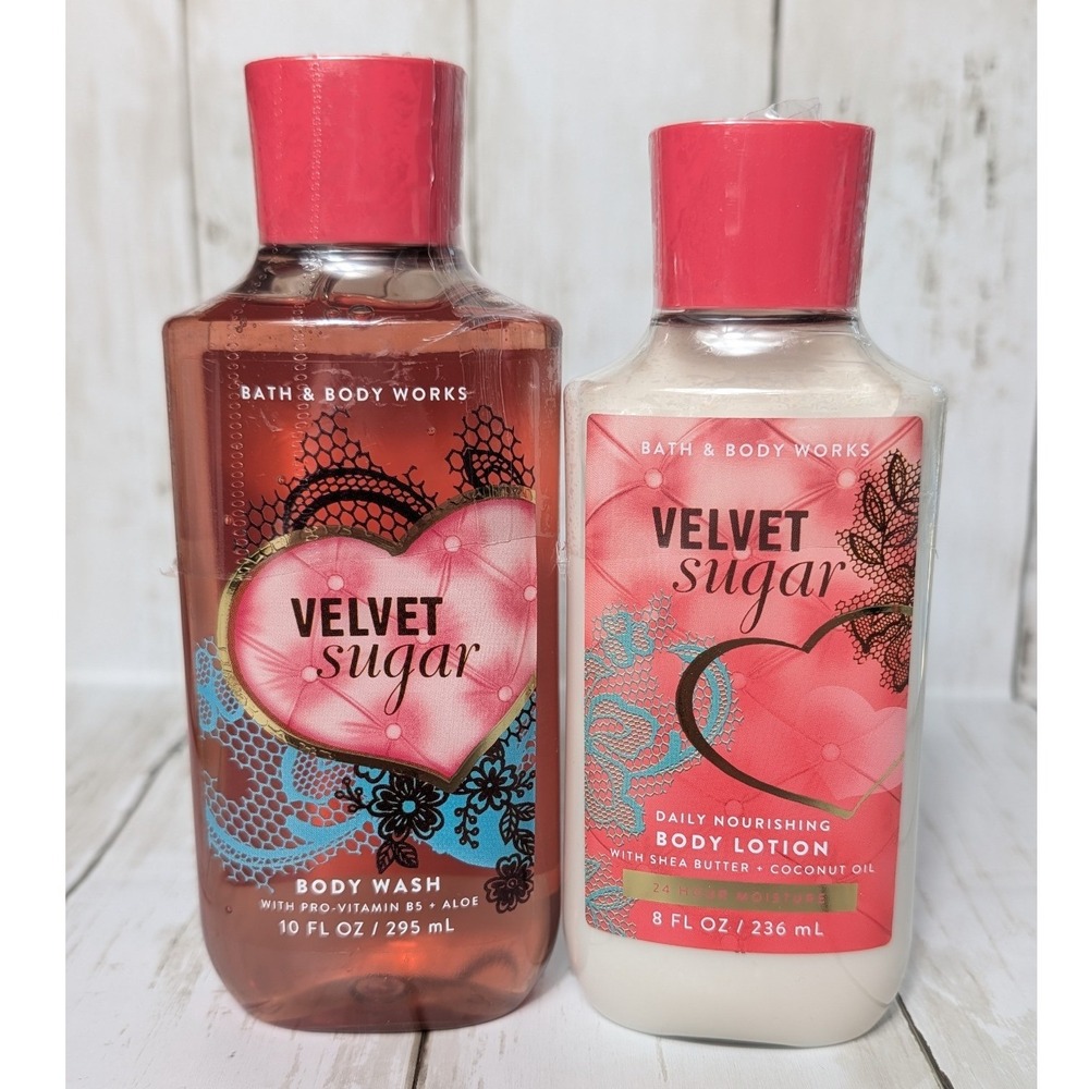 Bath & Body Works Velvet Sugar Body Wash Lotion‎ Set New SEALED 2pc